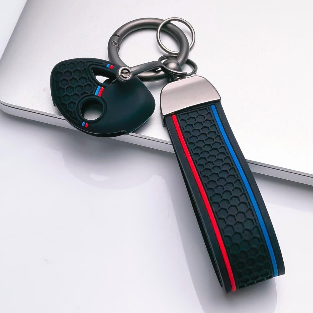 Silicone Key Fob Cover with keychain for BMW Motorcycle, Fits BMW R1200GS R1250GS, Protective Accessory, Key Fob Protection, Replacement