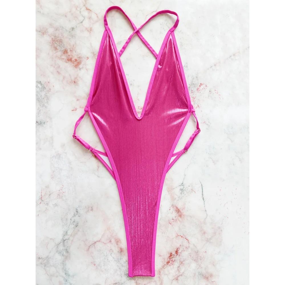 Extreme Mini Micro String Cross Backless Women Monokini Swimwear One Piece Swimsuit Female High Cut Bathing Suit Swim Beachwear