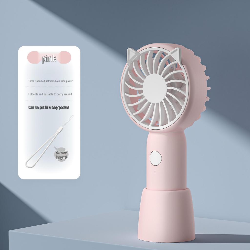 Mini USB Rechargeable Handheld Electric Fan - Strong Wind Power for Desktop Use