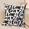 Valentines Day Heart Graffiti Cushion Cover Pillowcase Ultra Soft Skin Friendly Fabric Cloud Like Comfort  Concealed Zipper