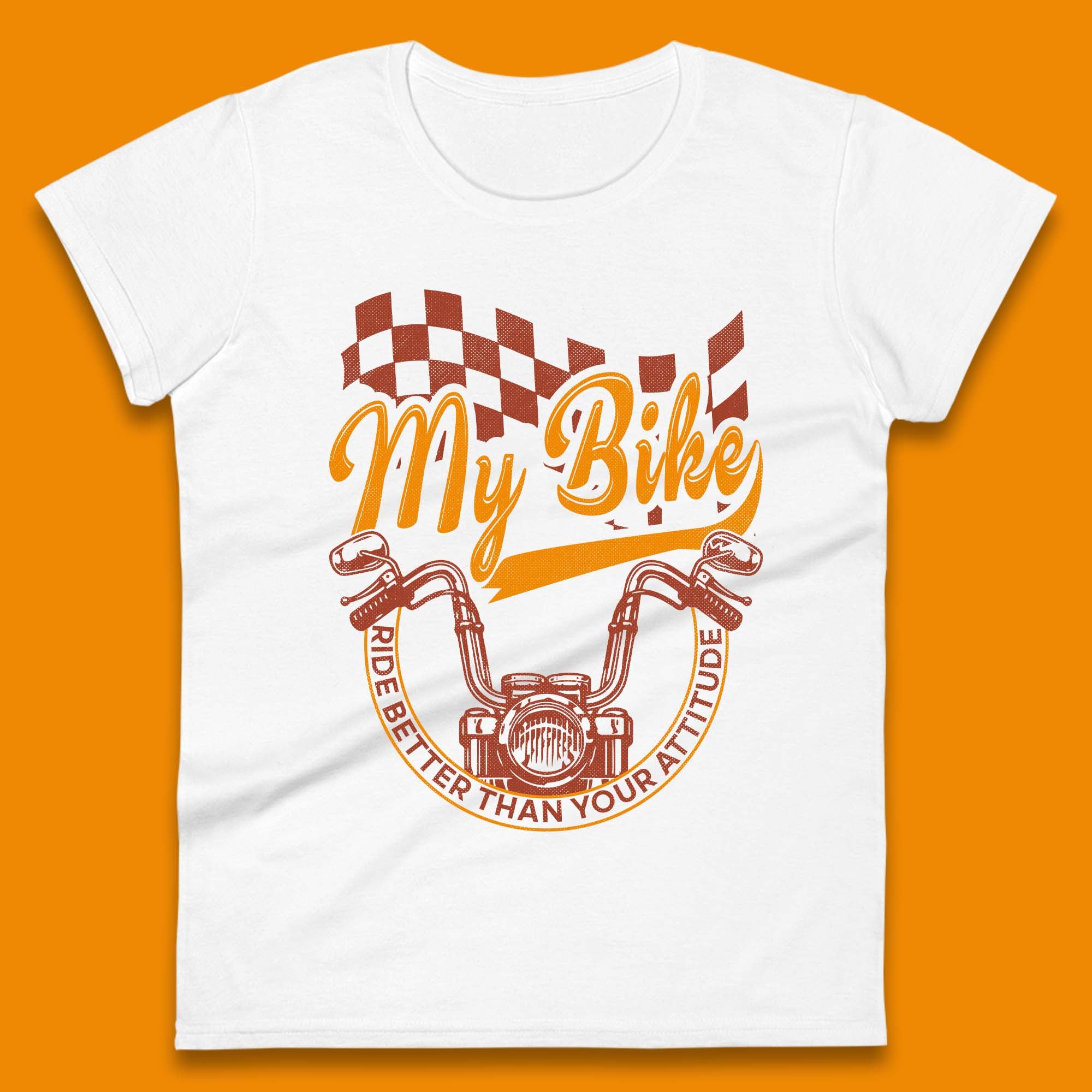 

Bike Rider Attitude Womens T-Shirt Mens Tops Tees Unisex S