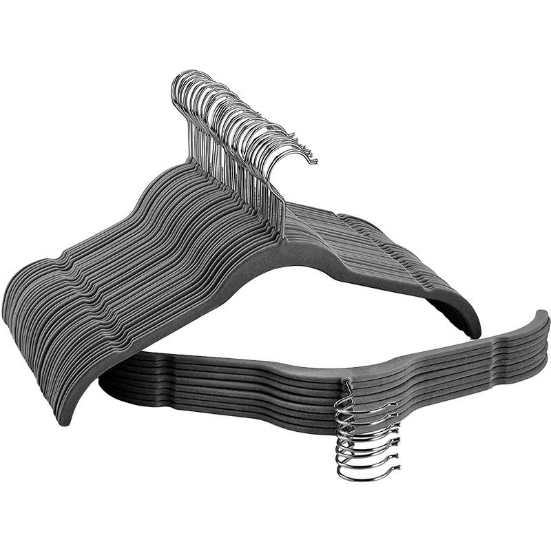 

Вращающаяся на 360° флокированная вешалка для одежды – противоскользящая, экономящая место вешалка для женской одежды 10pcs светло-серый