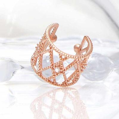 Täglicher 14KGP Roségold Cubic Gitter Ohr-Manschette Eine Seite