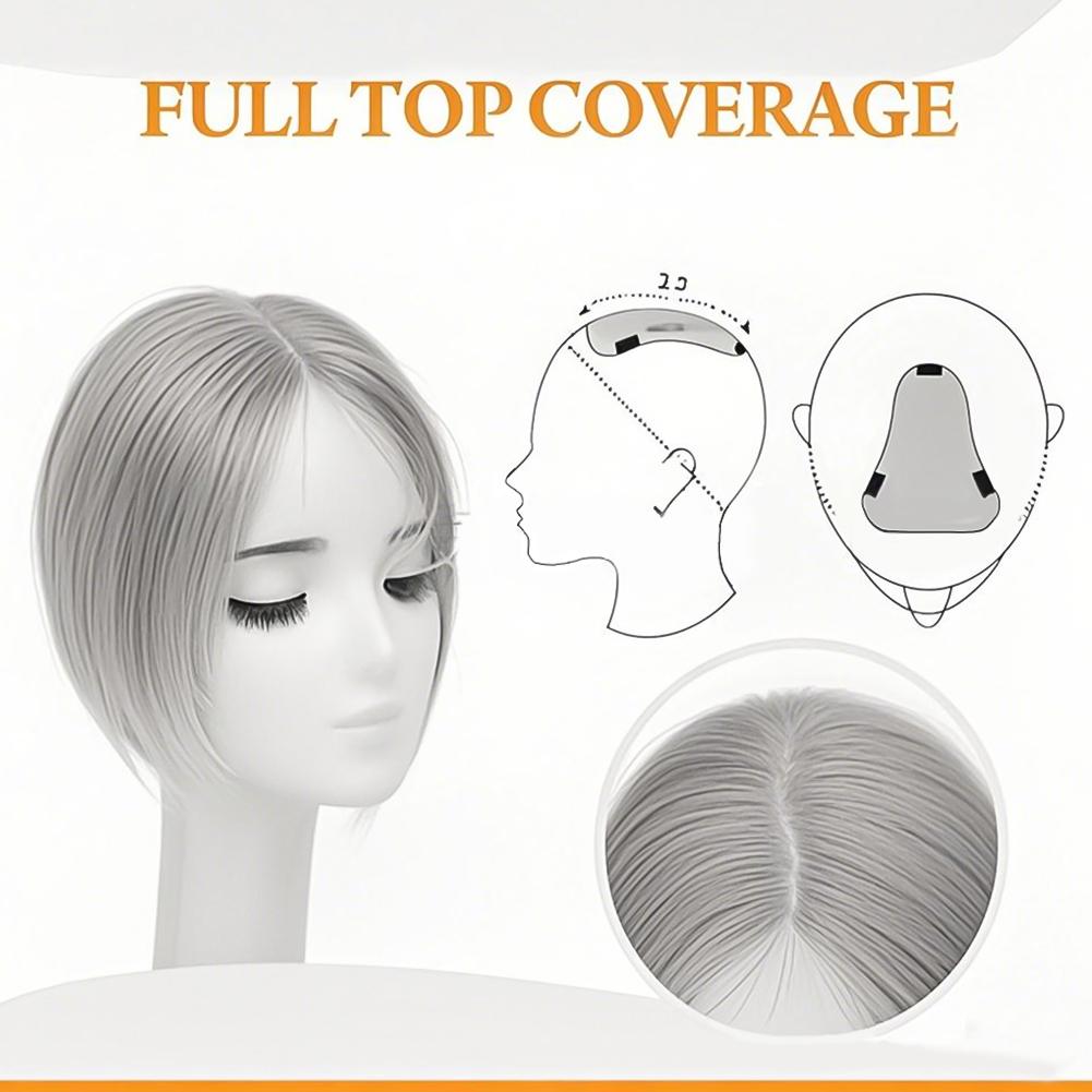 Clip In Natural Synthetic Hair Bangs Fringe Hair Pieces Middle Part Hair Extension Topper For Women Hair Loss