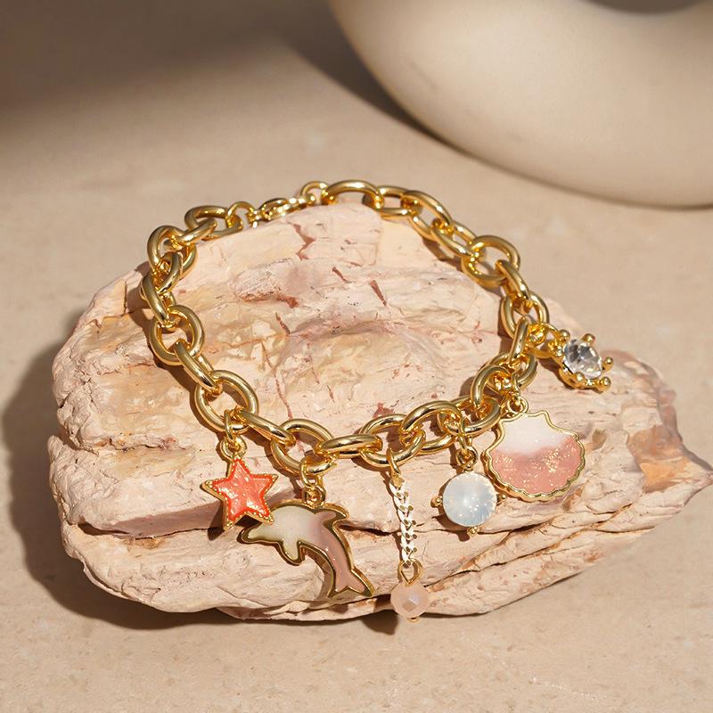 Cartoon children's fun ceramic bracelet summer new small fresh versatile bracelet new Chinese retro high-end jewelry women