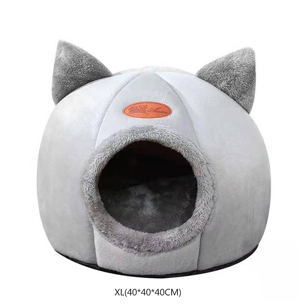 Semi-enclosed Small Dog House Breathable Soft Cute Kitten Basket Lightweight Plush Cat Nest Comfortable Removable Cozy Pets Bed