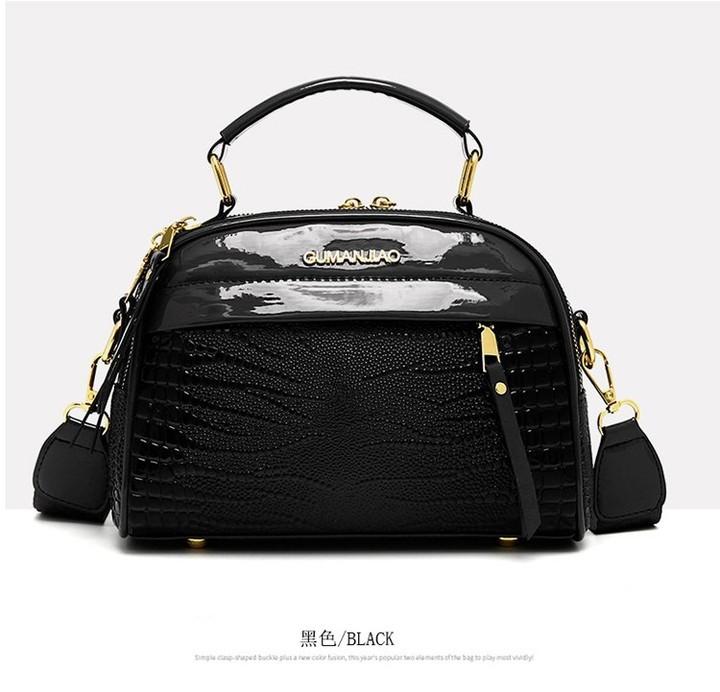 

2025 new lizard pattern texture high-end single shoulder oblique span large-capacity mother bag bucket bag solid color women s bag чёрный