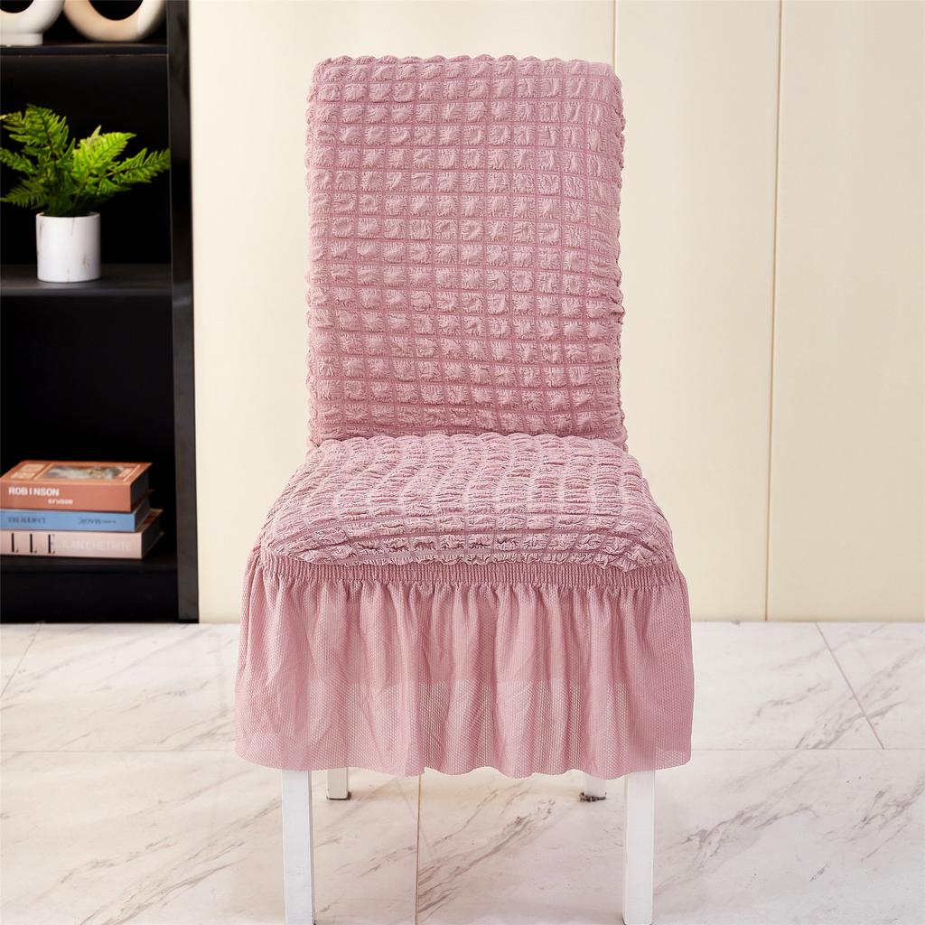 2pcs Chair Covers, Universal Stretch Dining Room Chair Covers With Skirt, Removable Parsons Chair Slipcover For Kitchen Wedding Party Banquet