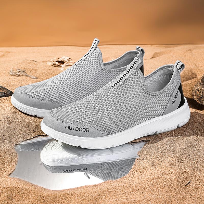 YRZL Men's Summer Casual Shoes Slip on Breathable Air Mesh Sneakers Lightweight Comfortable Trainers for Men Size 39-48