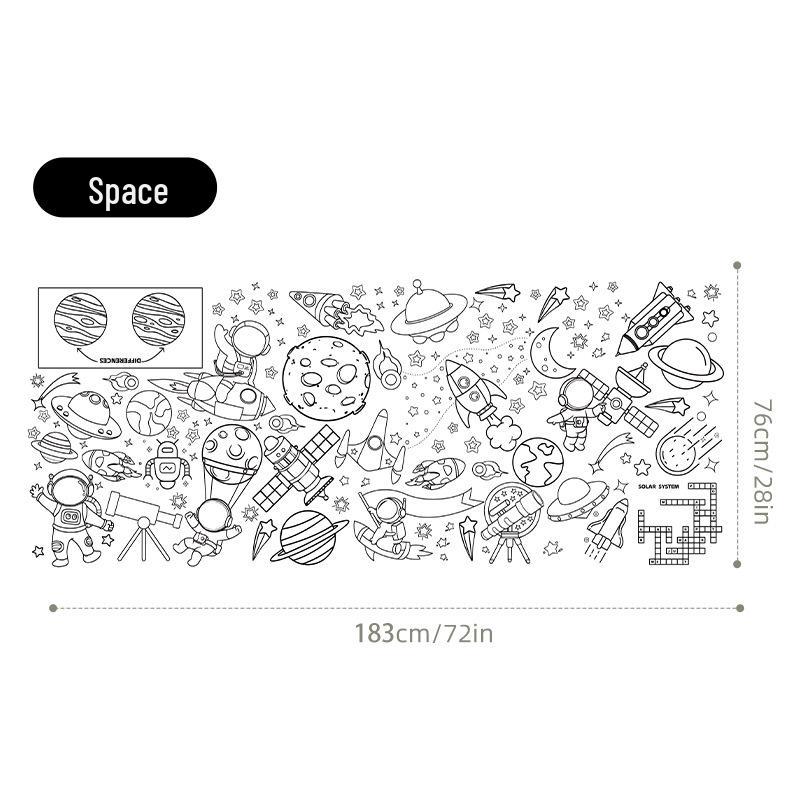 

Children s Disposable DIY Graffiti Tablecloth for Birthday & Halloween Coloring Party Supplies 183x76 cm
