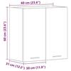 VidaXL Armoire murale cuisine gris béton 60x31x60 cm bois d'ingénierie, meuble mural de cuisine, armoire pour mur de 861228