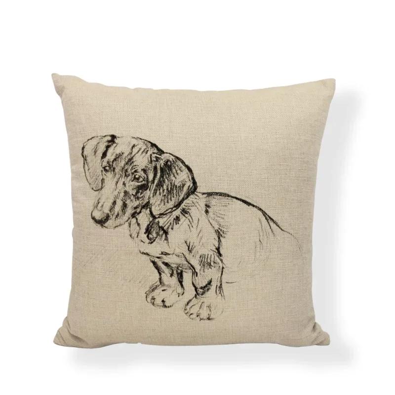 New Design Dog Cushion Covers Cute Animal Seagull Butterfly Painted Home Decor Living Room Couch Gifts Throw Pillows Cases