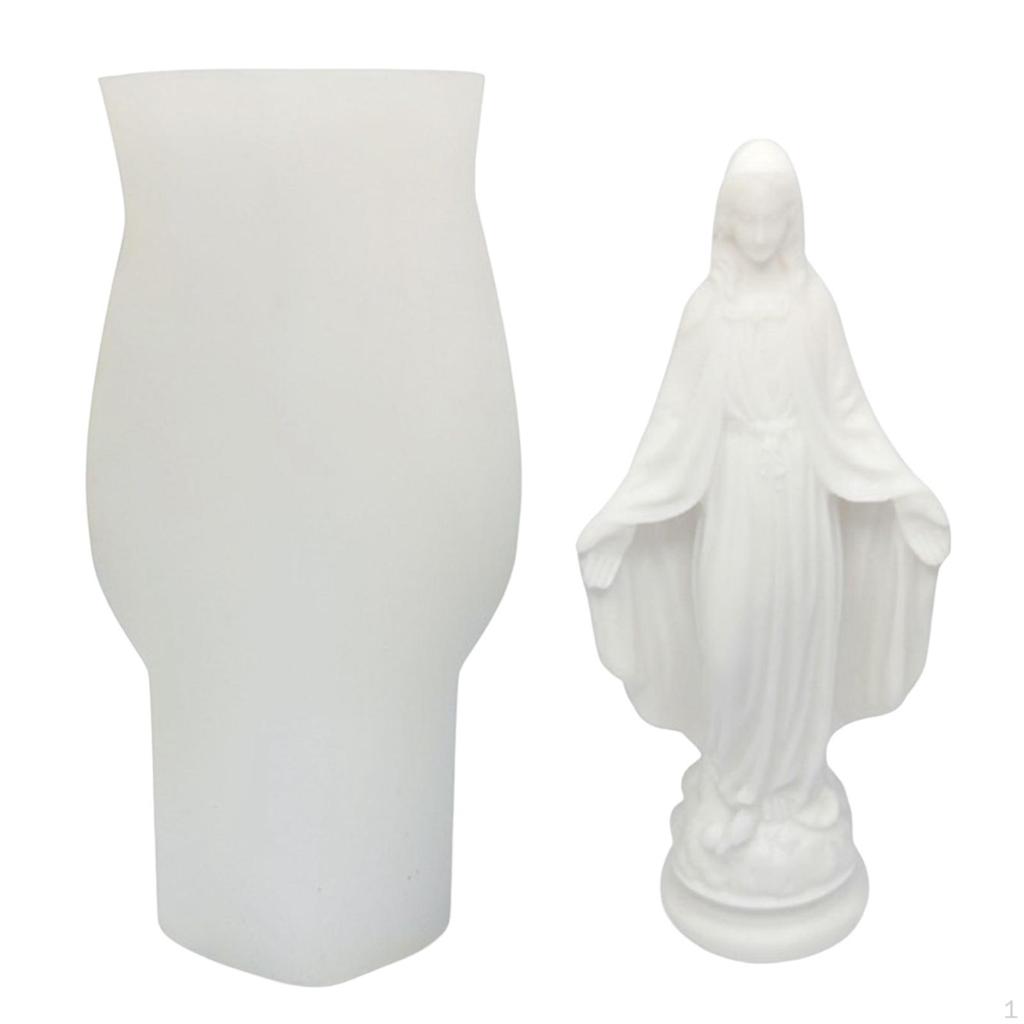 3D Silicone Candle Making Model Virgin Mary DIY Handmade Holy Mother Clay Ornament Decor Epoxy Resin
