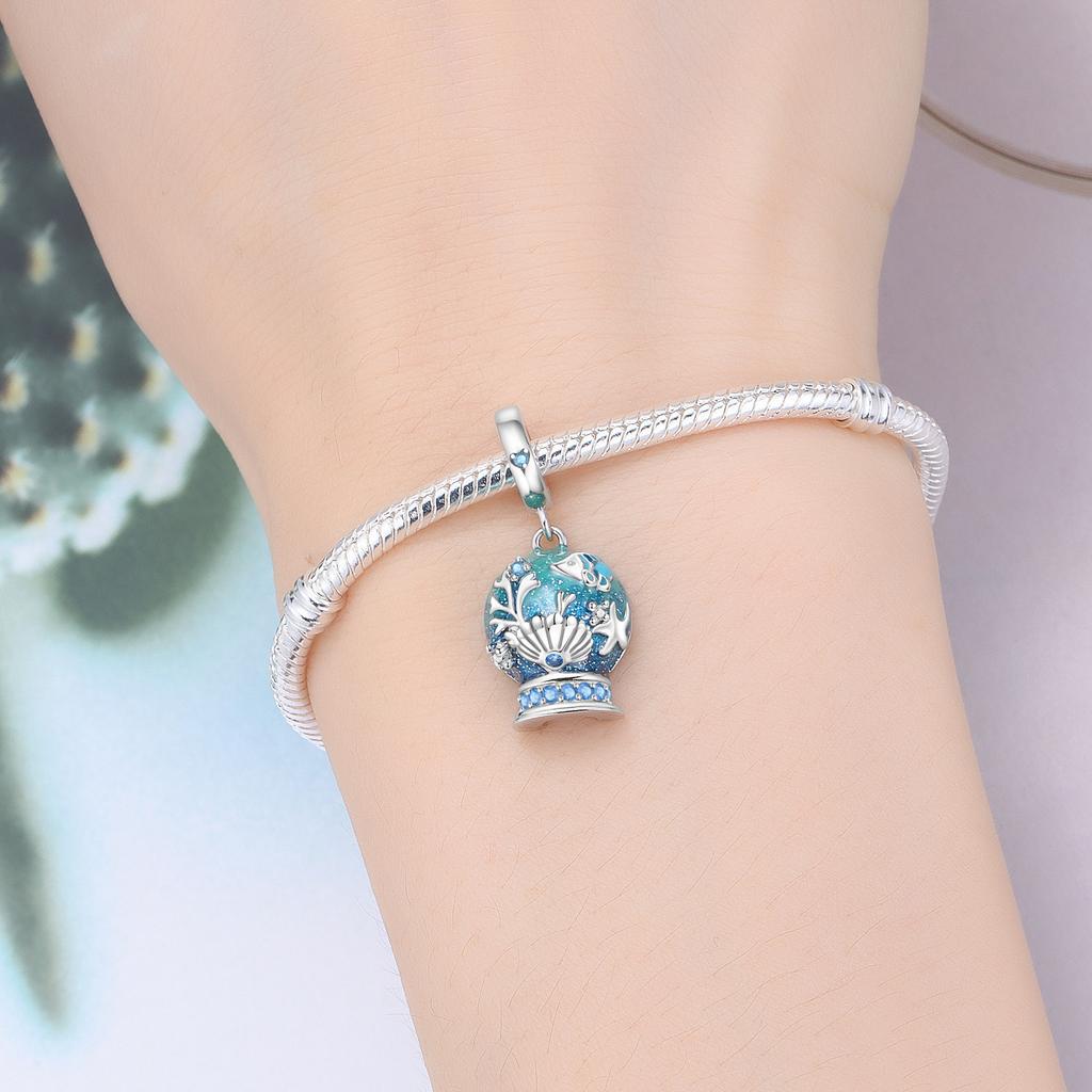 Copper Marine Life Crystal Ball Beads Original Pendants Bracelet Charm Jewelry Party Diy Trendy Gifts