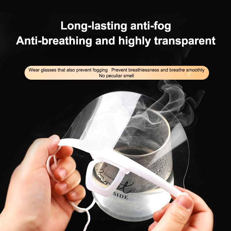 10/20/30Pcs Reusable Transparent Anti-Fog Mask Cover Open Face Guard Plastic Anti-Saliva Mouth Shield for Restaurant & School