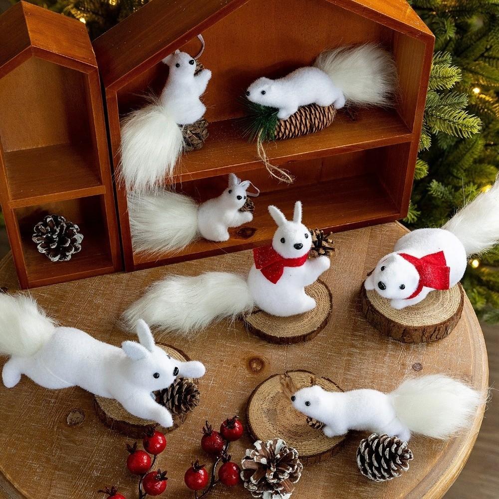 Artificial Christmas Squirrel Ornament Simulated Craft Foam Table Decor  Garden Decoration