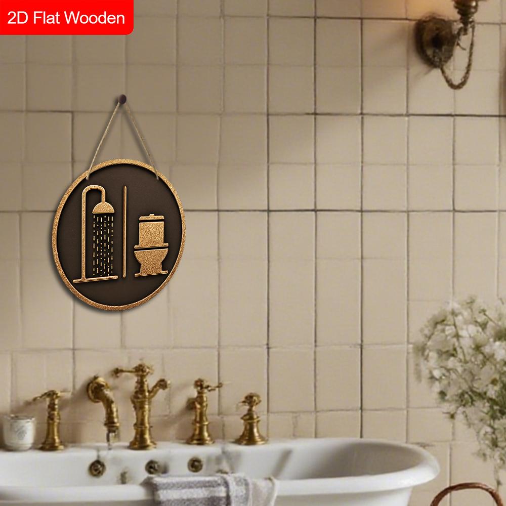 Retro Wooden Toilet Sign - Unique Bathroom Decorative Plaque - Ideal Hanging Ornament for Wall Decor