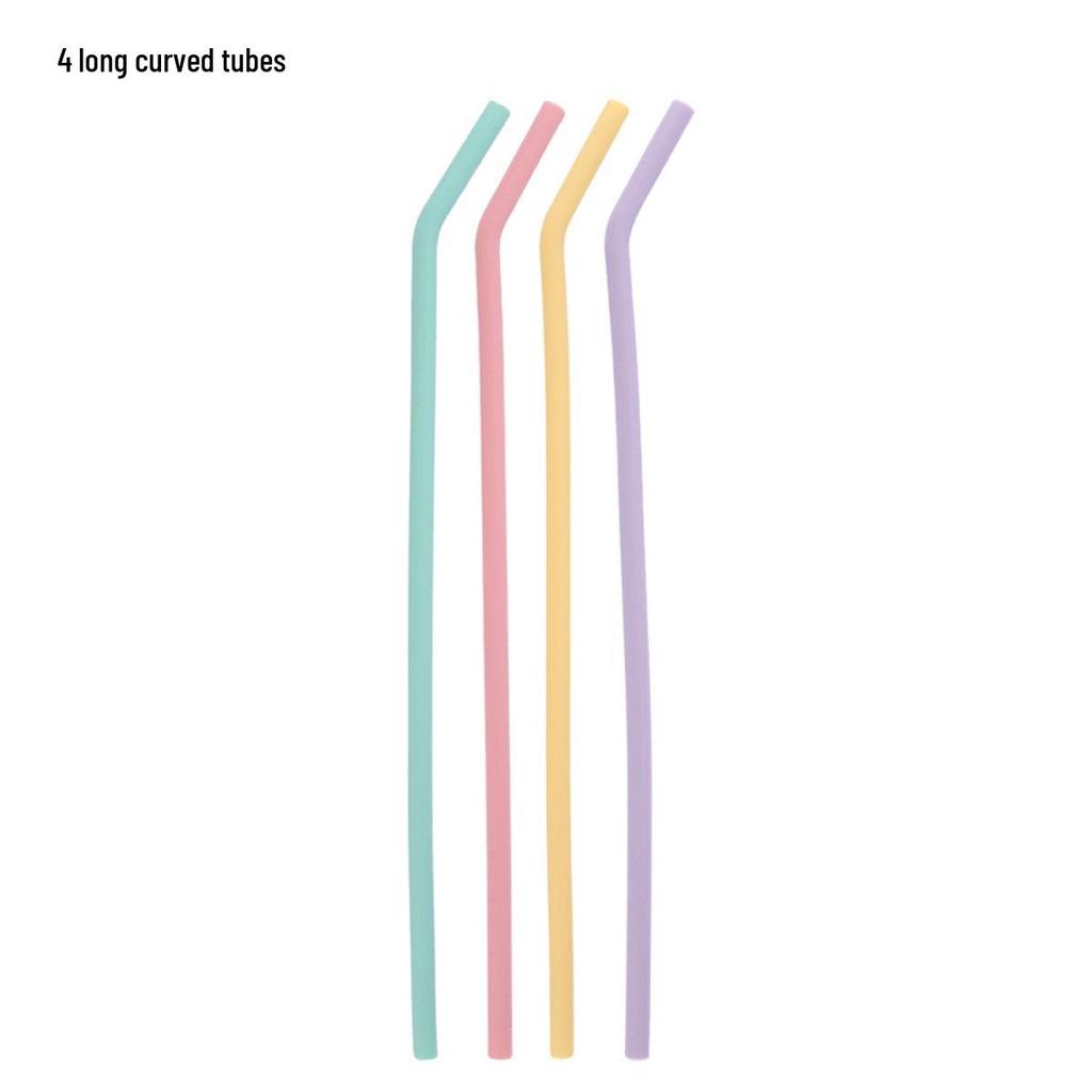 Portable Reusable Food-Grade Silicone Straw - High/Low Temp Resistant & Durable