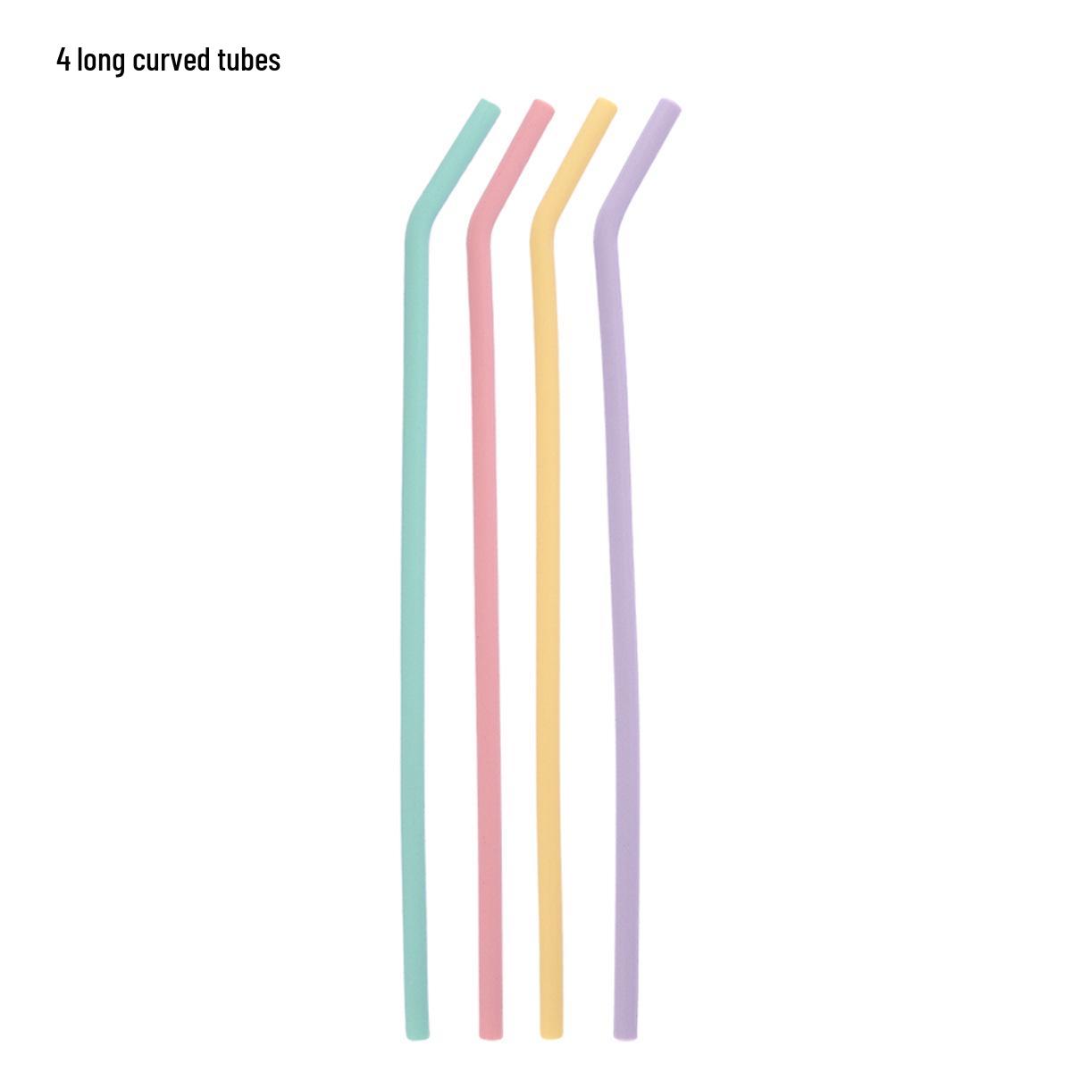 

Portable Reusable Food-Grade Silicone Straw - High/Low Temp Resistant & Durable