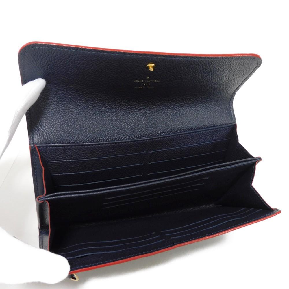 Used 12564 Portefeiulle Pont Neuf M62127 7940 LV logo flower navy red Monogram Empreinte Marine Rouge unisex from Japan