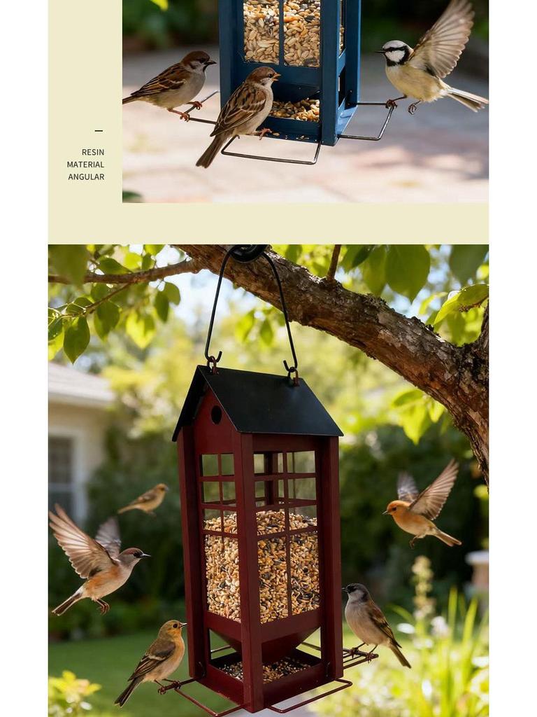 Comedouro Popular de Pássaros em Ferro: Decoração Criativa para Jardim ao Ar Livre