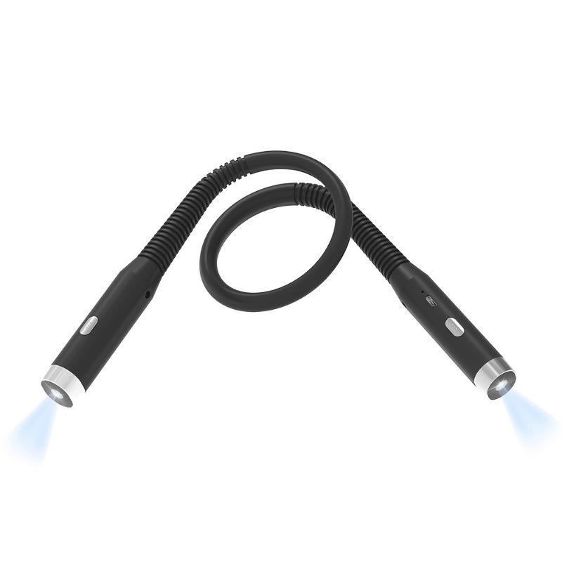 1PC Multi-function Neck-mounted Reading Light with 3 Brightness and Color Modes - Supports USB Charging, Adjustable Telescopic Arm