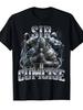 Men's & Women's Medieval Knight Graphic T Shirt Soft Heavyweight Crew Neck Tee with SIR Cumcise Design
