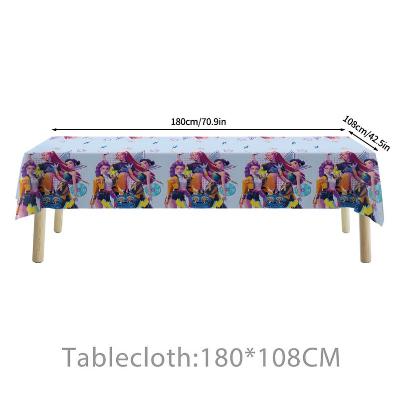 Kpop Demnn Huter Jednorázové nádobí Kpop Anime Huntrix Narozeninová párty potřeby Kelímky Talíře Vlaječky Dekor Pozadí Po Rekvizity