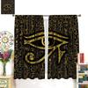 Ancient Egyptian Curtains Eye Horus Golden Hieroglyphs Print Window Treatments Living Curtain Vintage Made Of Polyester Washable