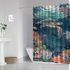 Ocean Life Turtle Curtain: Embrace the Underwater Design, Soft Fabric, and Marine Vibes for Your Bathroom