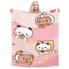 Bubu and Dudu Kawaill Couple Bears Blanket Fleece Cozy Super Soft Throw Blanket for Sofa Bedding Throws