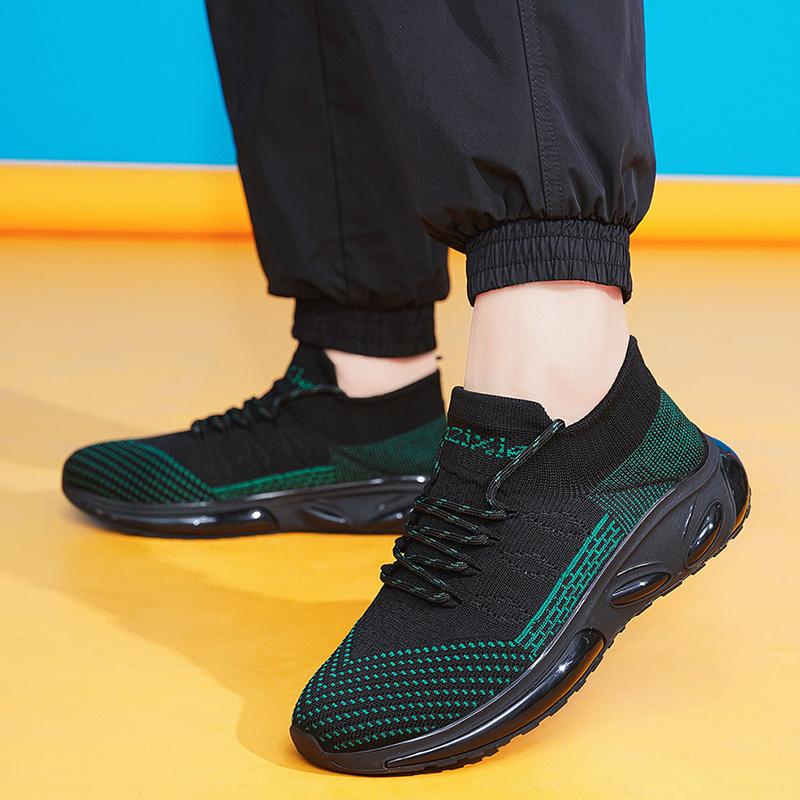 Men's Casual Sports Shoes Men's Foam Shock Absorption Sports Shoes Flying Mesh Breathable Socks Shoes