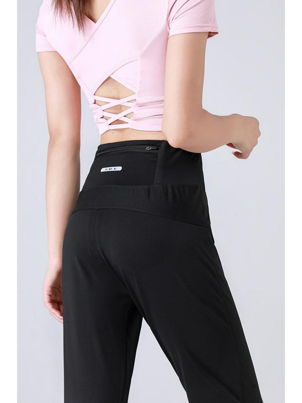 Women's High Waist Quick-Dry Yoga & Running Pants with Zipper Pockets