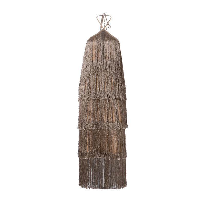 Dusker Halter Split Kvinner Kjole Ermeløs Ryggløs Snøring Party Summer Street Club Evening Robe