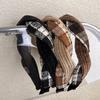 Retro New Coffee Color Knitting Twist Plaid Headband Width Hair Hoop for Womens Girls Elegant Hairband Fashion Hair Accessories
