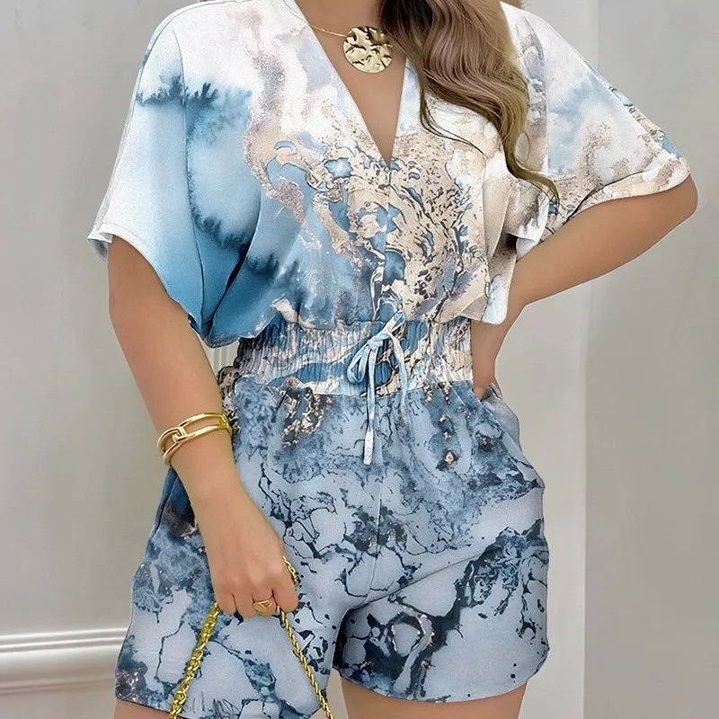 

Summer Women s New Loose Casual Printing Jumpsuit 2023 Elega T9047 XL(XL)