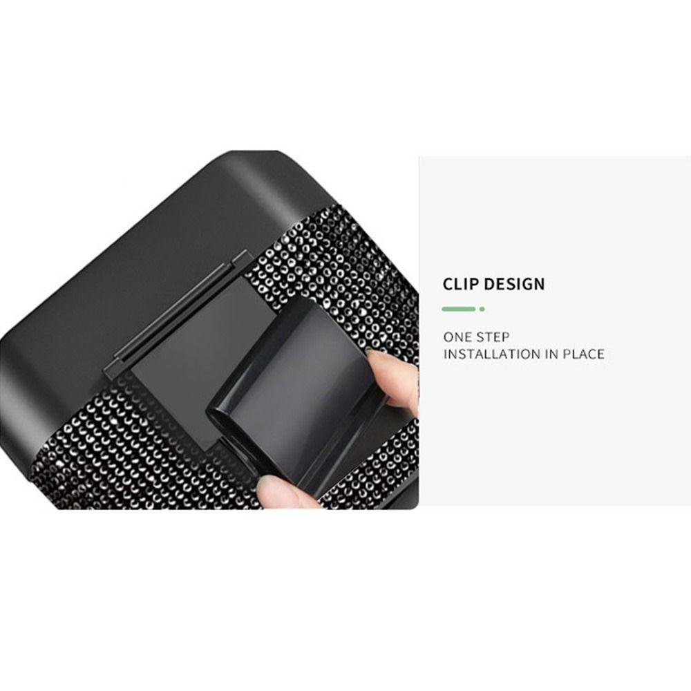 Bling Rhinestones Car Door Trash Bin Back Clip Mini Desktop Trash Can Car Garbage Organizer Home