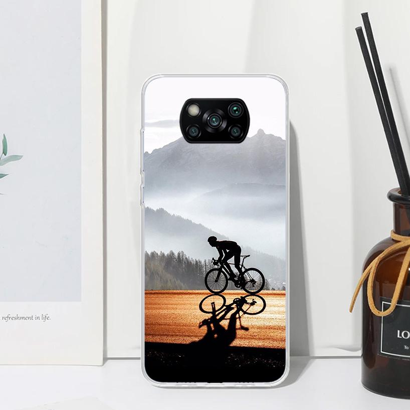 Bicycle Bike Sport Phone Case For Xiaomi Poco X7 X6 X5 M7 M8 Pro F7 Ultra Redmi 15C 15 13C 13 12C 12 10 10C 10A Art Fundas Poco