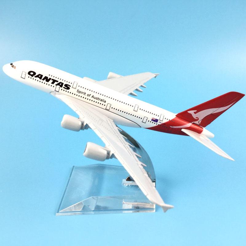Jason Tutu 16cm Qantas Airbus A380 Aircraft Model Planel Airplane Diecast Metal 1/400 Scale Planes