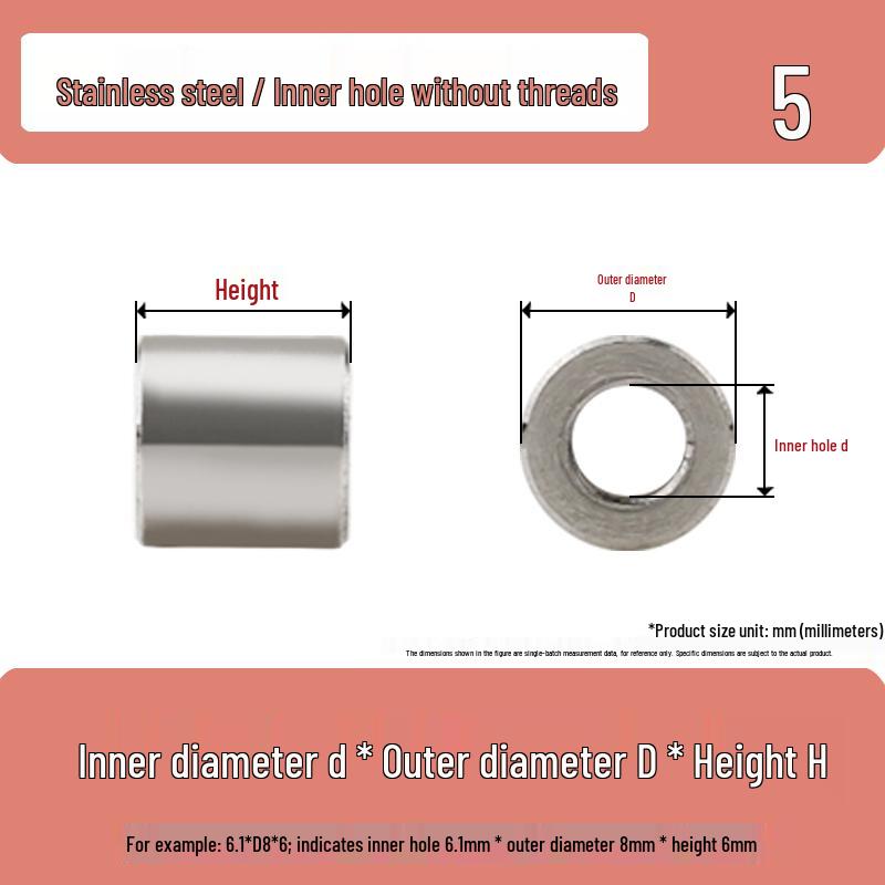 Stainless Steel Thickness-adjustable Washer & Shaft Sleeve (Sizes: M2.5, M3, M4, M6, M8, M12)