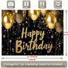 1pc Birthday Glitter Balloon Durable Hanging Banner Golden Polyester