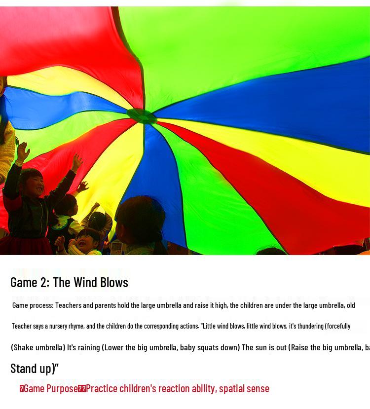 Rainbow Parachute for Kids: Early Education Game & Sensory Training Equipment for Outdoor Activities and Team Building