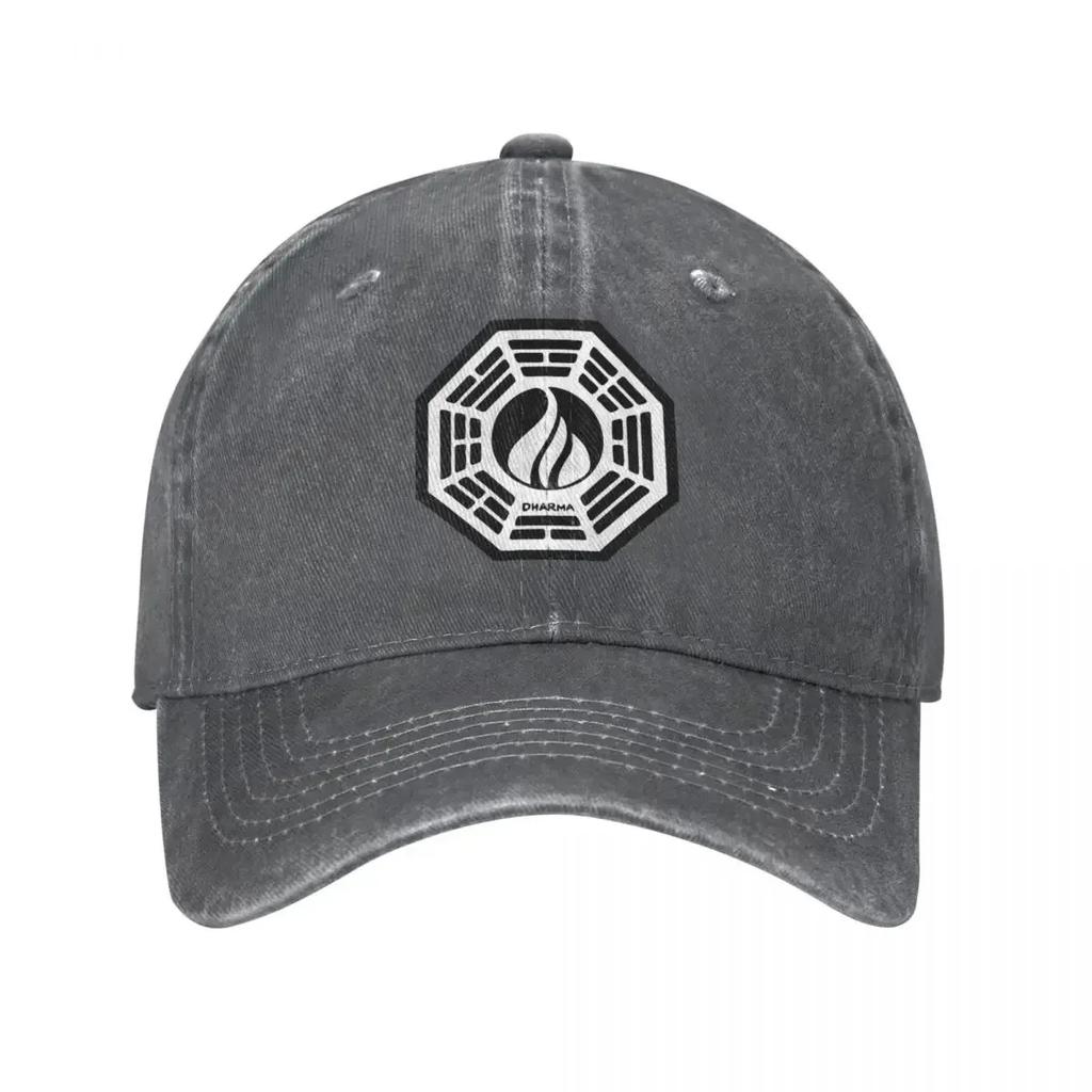 Casual Dharma Initiative Logo Lost TV Show Baseball Cap Unisex Distressed  Washed Cap Outdoor  Hats Cap