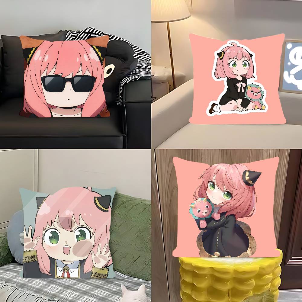Anime Anya Forger Cushion Cover Inches Farmhouse Decor Home Throw Pillow Covers For Couch Decorations
