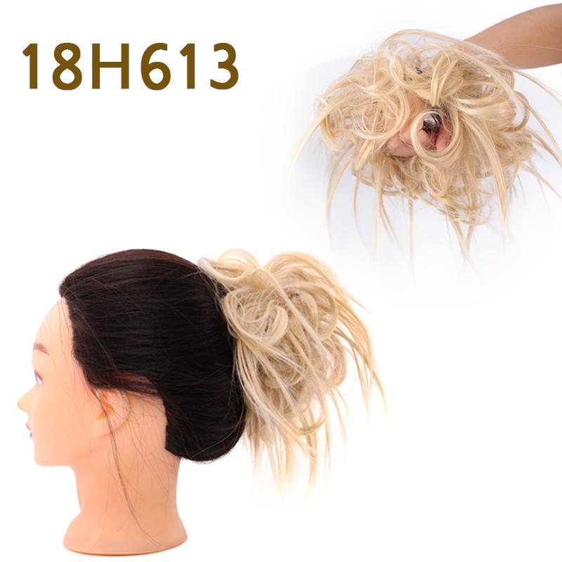 Synthetic Hair Chignons Messy Scrunchies Elastic Band Hair Bun Straight Updo Hairpiece Hair Extension for Women
