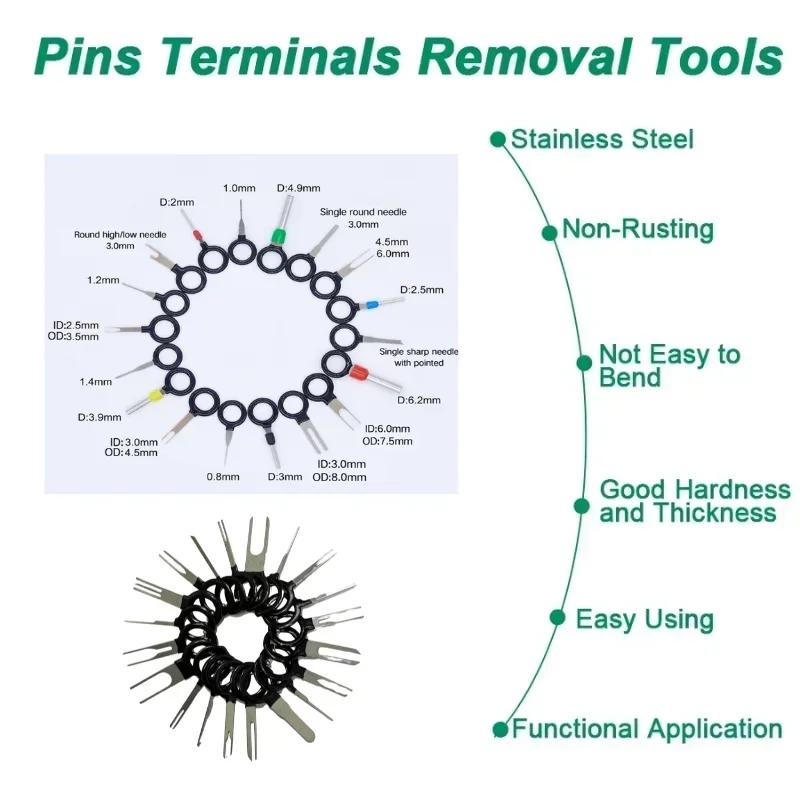 41 Stück Universal Auto Terminal Ausbau Reparaturwerkzeug Draht Stecker Verbinder Auszieher Abzieher für Auto Terminals Demontage Handwerkzeuge
