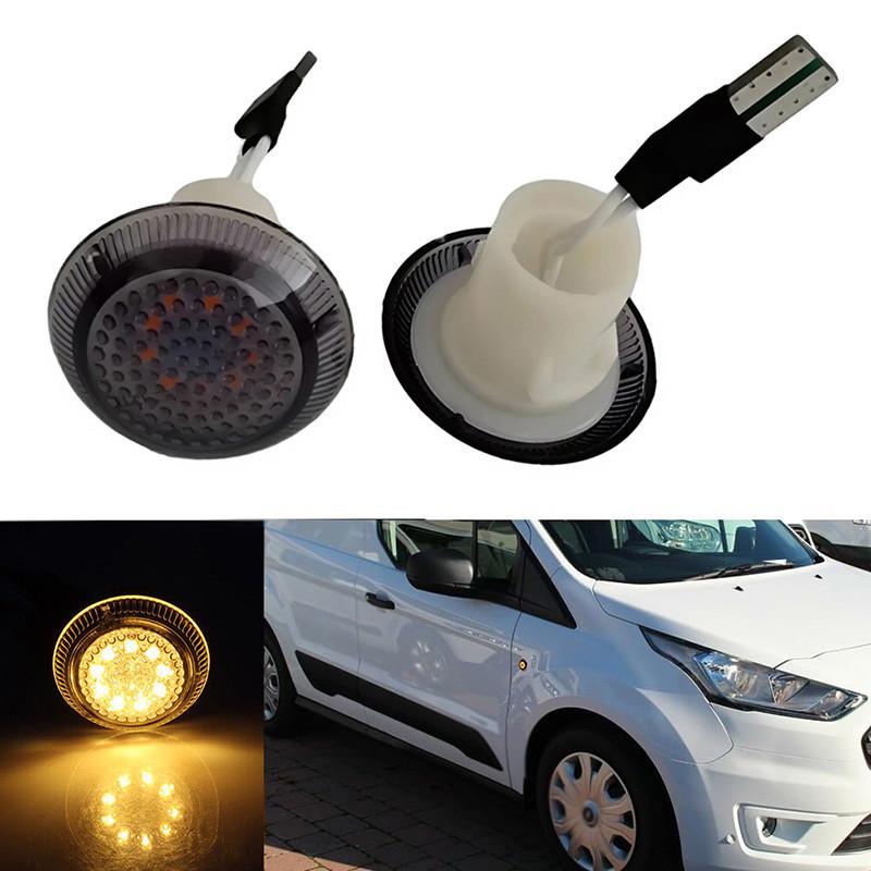 

2 шт. Автомобильные боковые габаритные огни указателей поворота индикаторная лампа подходят для Ford Transit Connect 2010-2021 дымчатый / желтый / прозрачный дым