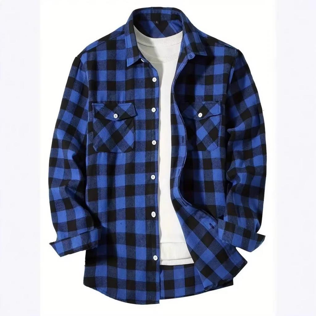 Casual essential! Plaid long-sleeve shirt, versatile everyday outerwear.