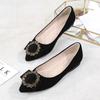 Shoes Women's 2025 New Trendy Pointed and Versatile Flat-bottomed Korean Version of Girls' Casual Shoes Small Size Women's Shoes Single Shoes Doud