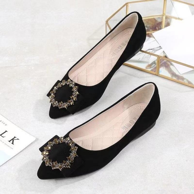 Shoes Women's 2025 New Trendy Pointed and Versatile Flat-bottomed Korean Version of Girls' Casual Shoes Small Size Women's Shoes Single Shoes Doud